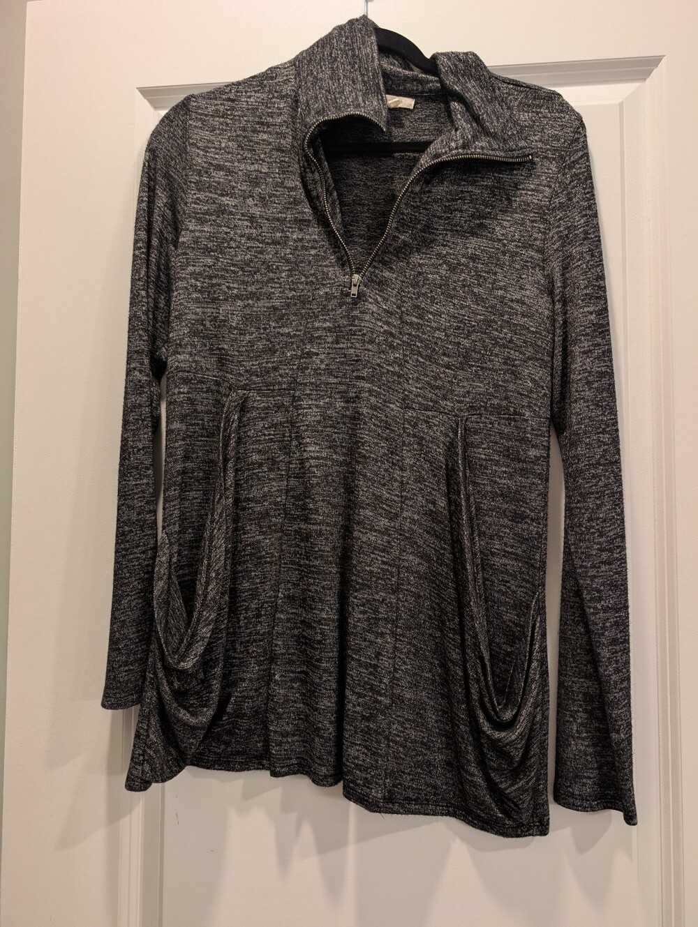 Maurices Heathered Gray Quarter-Zip Pullover Top